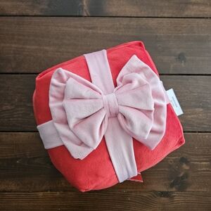 Ashland Christmas Berry Jolly Gift Box With a Bow Pillow 8.5 x 9 in Red & Pink